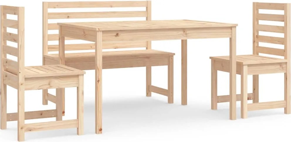 vidaXL Set de dining pentru grădină, 4 piese, lemn masiv de pin