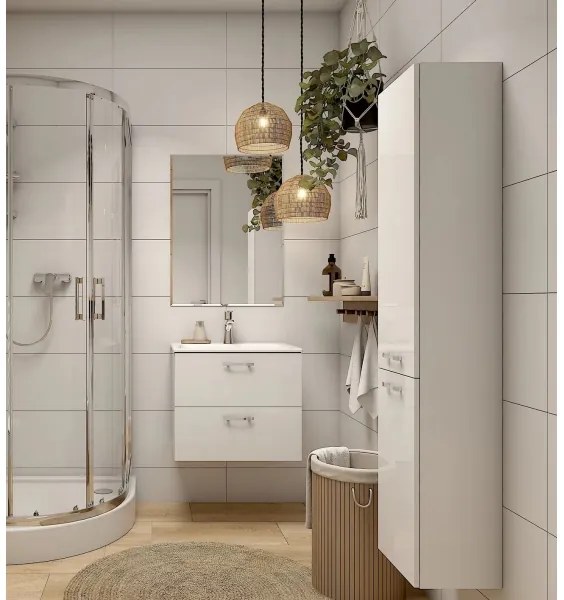 Cersanit S598-043-DSM - Dulap suspendat pentru baie NIKO 140 x 30 cm, alb lucios