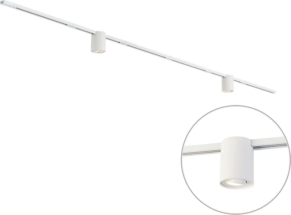 Sistem de iluminat cu șină modern alb cu 2 spoturi monofazate - Iconic Rondoo Up
