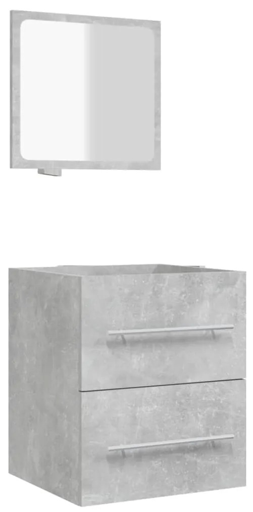 804822 vidaXL Dulap de baie cu oglindă, gri beton, 41x38,5x48 cm