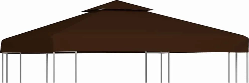 vidaXL Acoperiș de pavilion, 2 niveluri, maro, 3x3 m, 310 g/m²