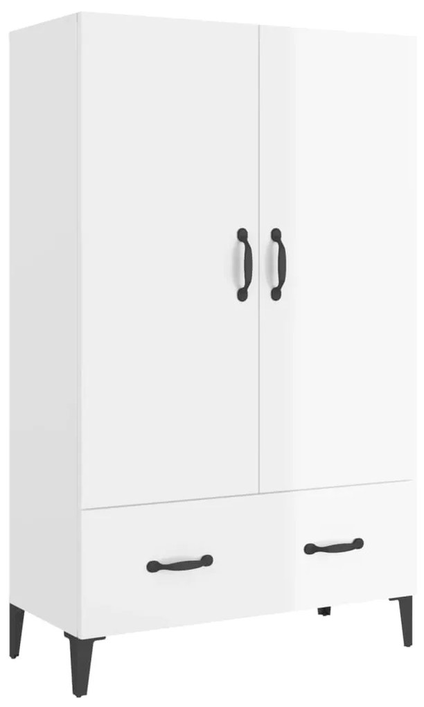 812543 vidaXL Dulap înalt, alb extralucios, 70x31x115 cm, lemn prelucrat