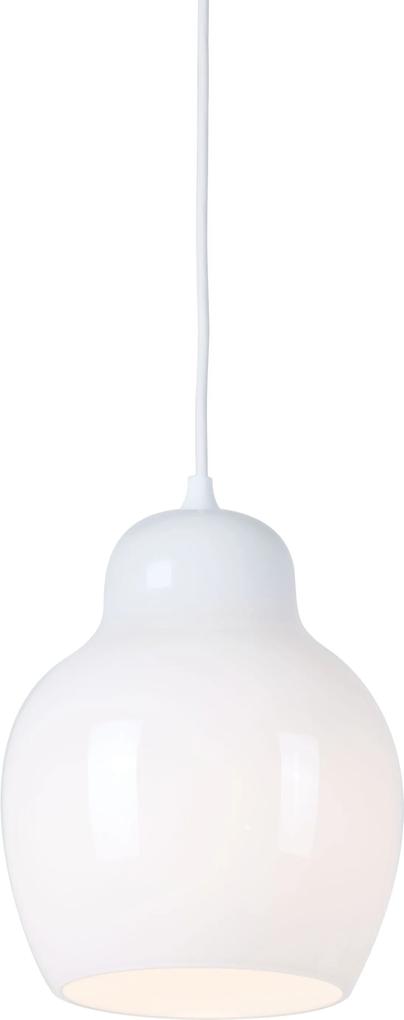 Pomelo - Pendul cu abajur alb din sticlă