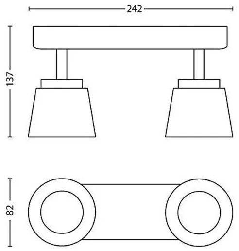 Spot LED Philips 53342/31/16 DENDER 2xLED/4W/230V