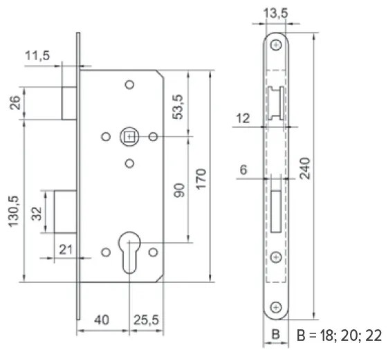 BROASCA INGROPATA USI Y90 ZA 035-175 A=40 B=20