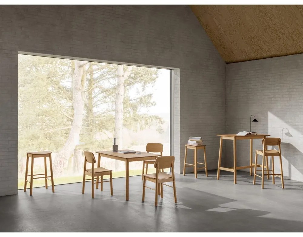 Masă de dining cu aspect de lemn de stejar 80x120 cm Barlow – Actona