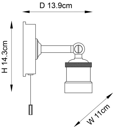 Endon 95505 - Aplica de perete pentru baie MILLER, 1xE27/6W/230V, IP44, crom lucios