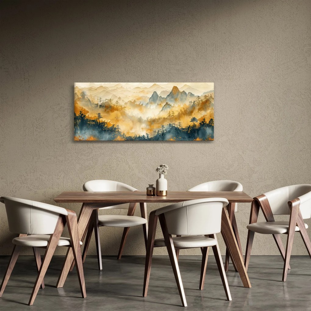 Tablou - Munți, acuarelă (120x50 cm)