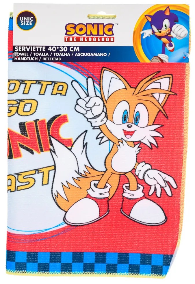 Sonic Ariciul Gotta Go prosop de mână, prosop de față, prosop 40x30 cm