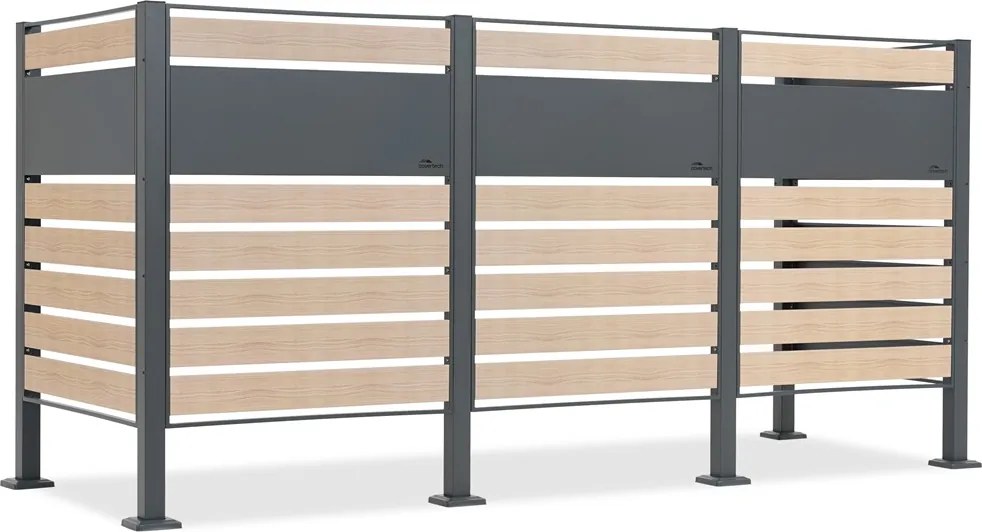 Carcasă pentru 3 coșuri de gunoi 120l sau 240l Breda CoverTech