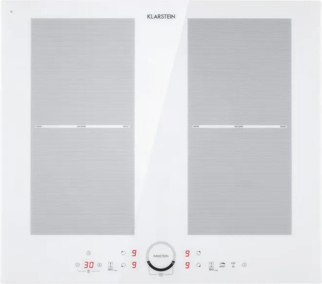 Klarstein Delicatessa 60, plită de inducție, 4 zone, 7000 W, Timer, albă