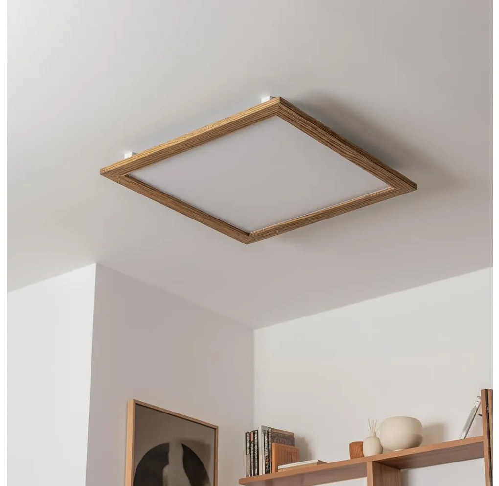 Panou LED aplicat Eglo SALOBRENA-RW WOOD LED/34W/230V 2700/4000K maro