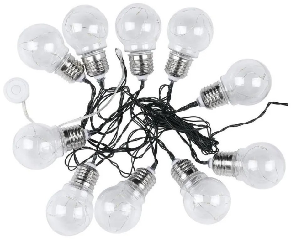 Șir solar LED 10xLED/1W/1,2V 1xAA 2 m IP44 3000K 300 mAh