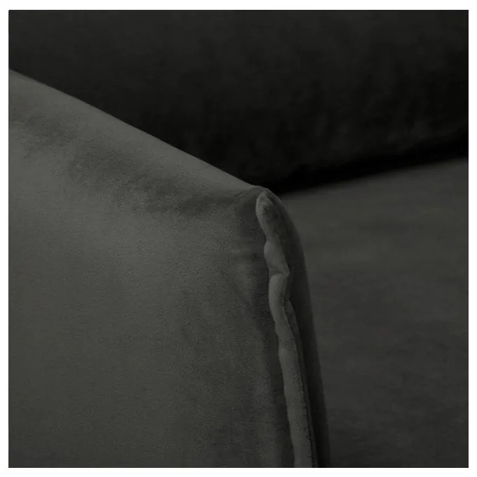 Fotoliu gri închis cu tapițerie din catifea Juli – Ropez