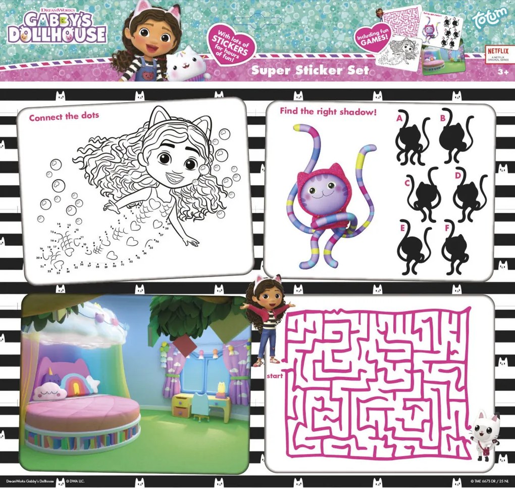 Gabby&#039;s Dollhouse Cats Set super abțibilduri cu joc