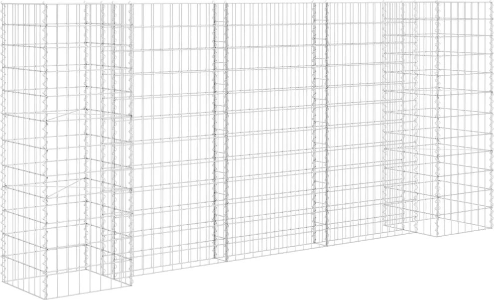 vidaXL Jardinieră gabion în formă de H, sârmă oțel, 260 x 40 x 120 cm