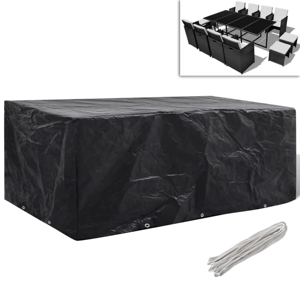 vidaXL Husă mobilier grădină, 8 ocheți, 229x113x73 cm