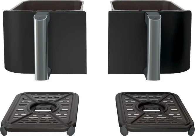 Friteuza dubla cu aer cald Ninja Foodi Dual Zone AF200EU, 2400 W, Zone independente, 7,6 l, 4 programe, 100-240°C, Max Crisp, Sync, Negru