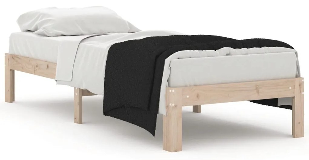 810325 vidaXL Cadru de pat mic single, 75x190 cm, lemn masiv