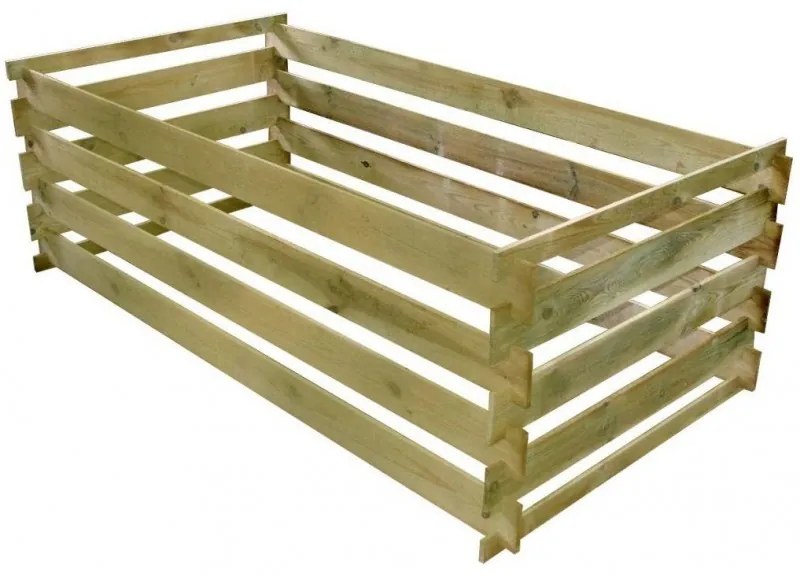 Compostor din lemn de pin tratat, 160 x 80 x 58 cm