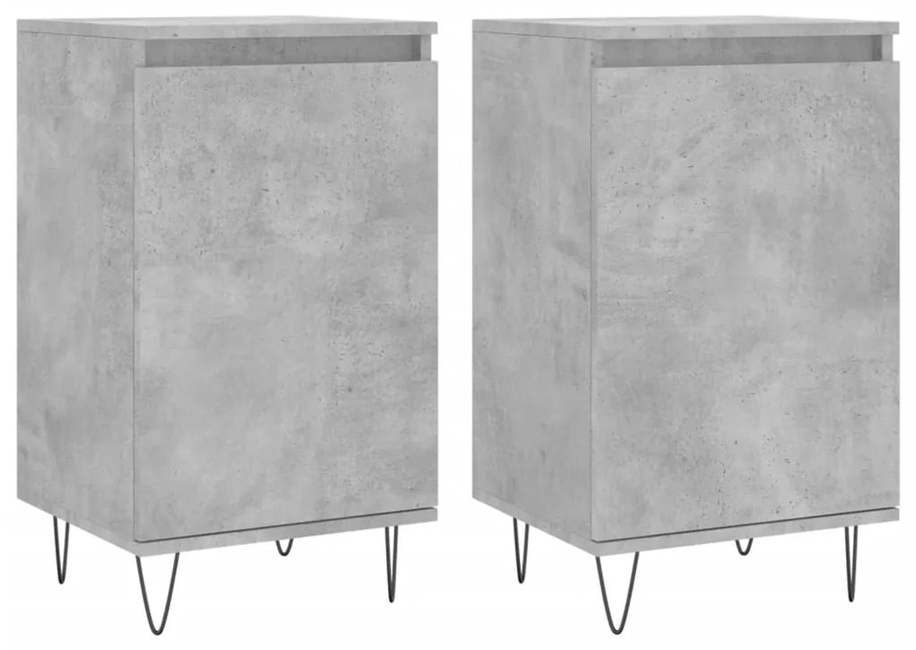 vidaXL Dulapuri, 2 buc., gri beton, 40x35x70 cm, lemn prelucrat