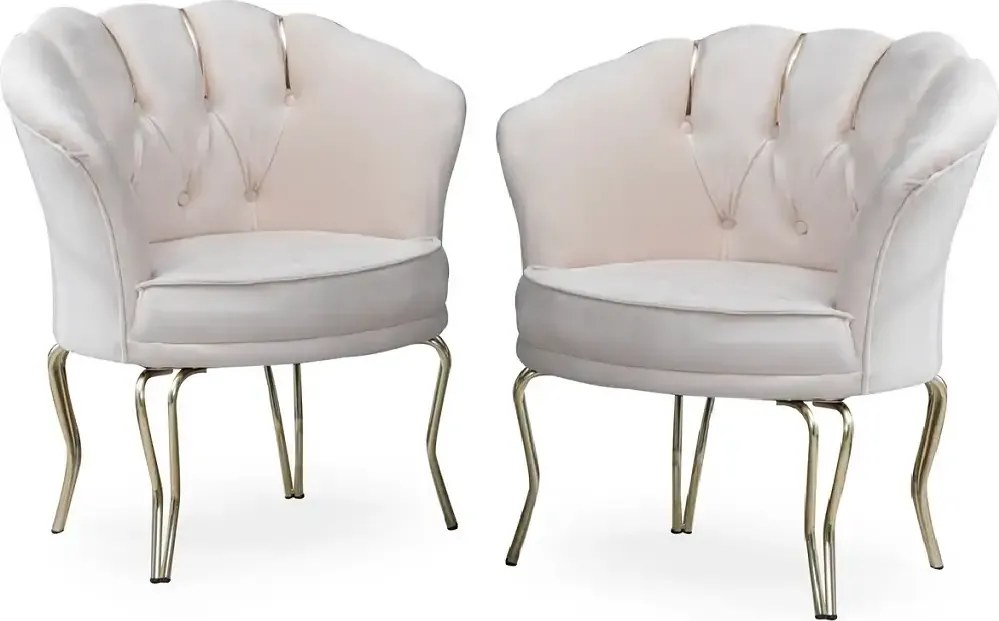 Fotoliu VIiena, scaun,bej-auriu, picioare  metal auriu, Homs