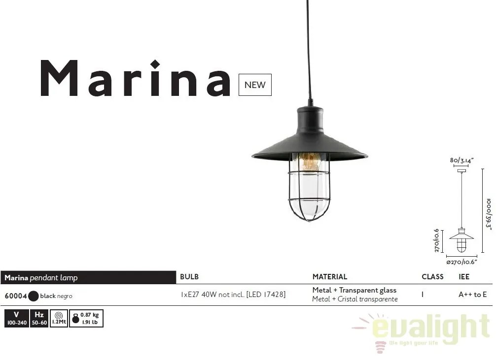 Pendul design Industrial Style MARINA 60004