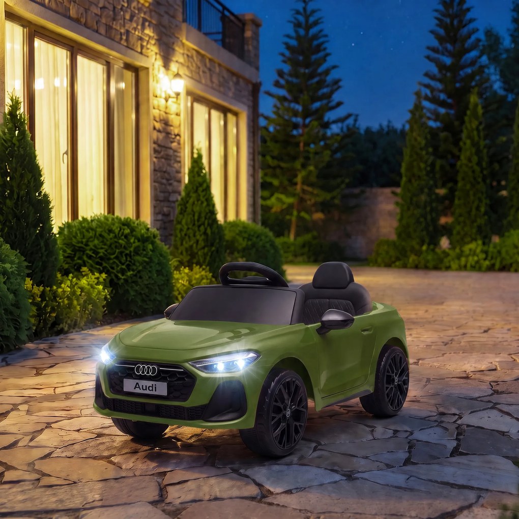 AIYAPLAY Mașină Electrică pentru Copii 12V Audi A5L cu Telecomandă, Baterie cu Litiu, 2 Motoare, Telecomandă, Verde | Aosom Romania