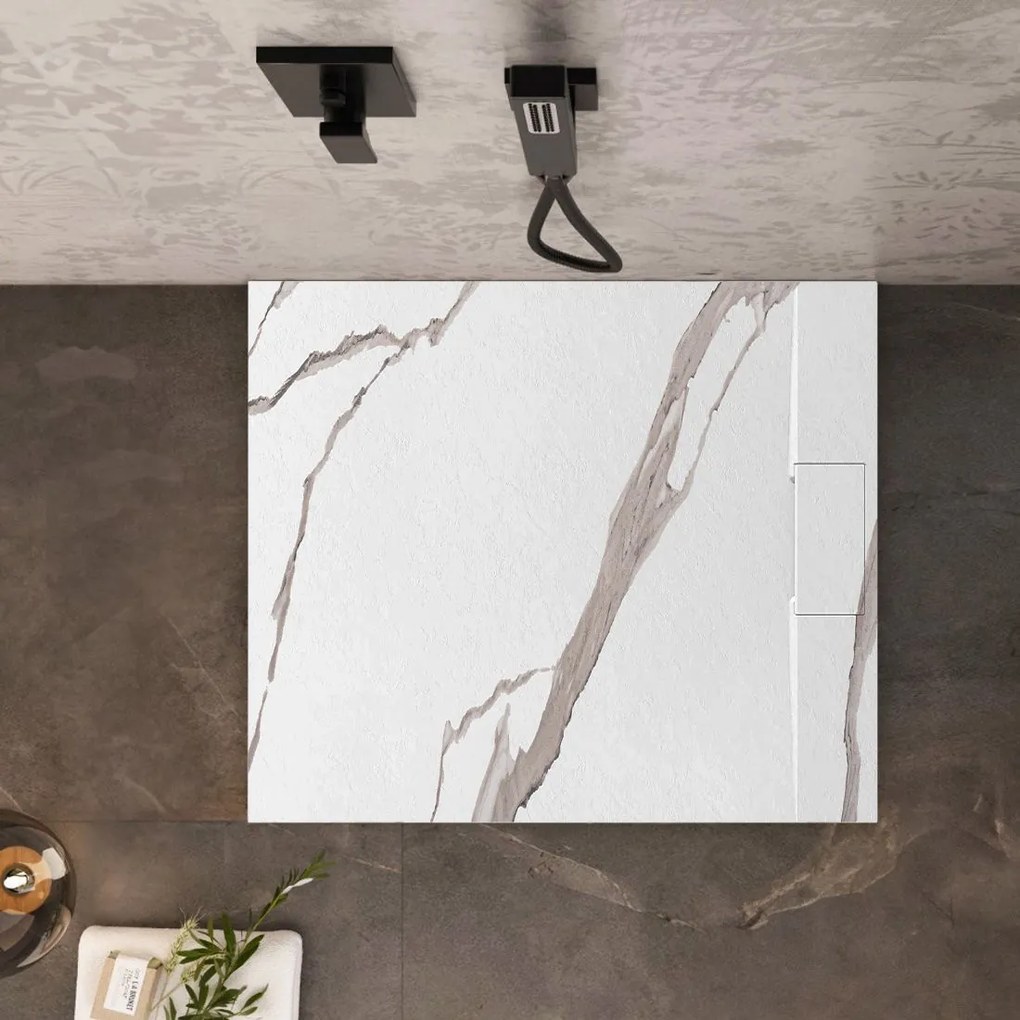 Cadita de dus Bazalt Carrara alba 90x90
