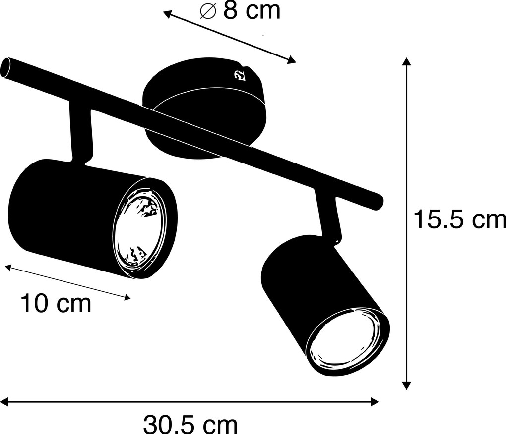 Spot reglabil modern alb, inclusiv 2 surse de lumină WiFi GU10 - Jeana