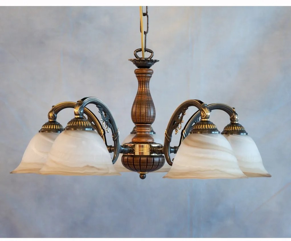 Lustra rustica suspendata cu 5 brate design italian 5921