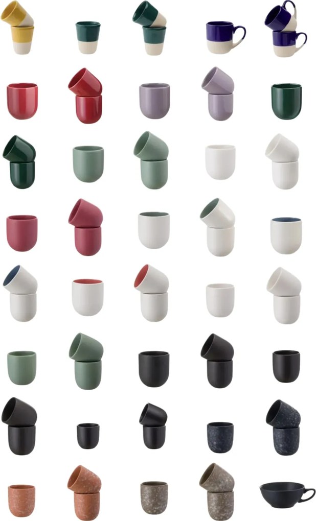 Set 3 Pahare Cafea NOVUM, Alb Mat (1 pahar 250ml, 1 pahar 150ml, 1 pahar 75ml)