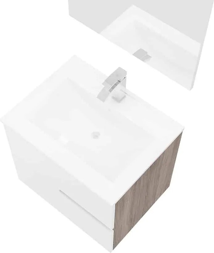 Set lemn masiv Mobilier Baie Suspendat Bello 60cm - Rovere Fumo