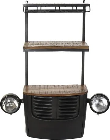 Suport de perete, pentru sticle, din lemn de acacia si metal, Grille