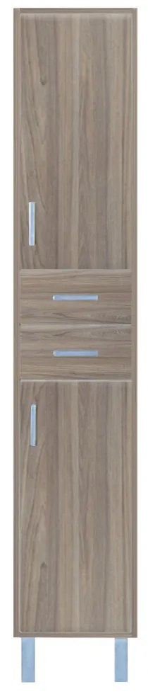 Dulap înalt Nerva 35 cu 2 uși, 2 sertare, ulm rauna