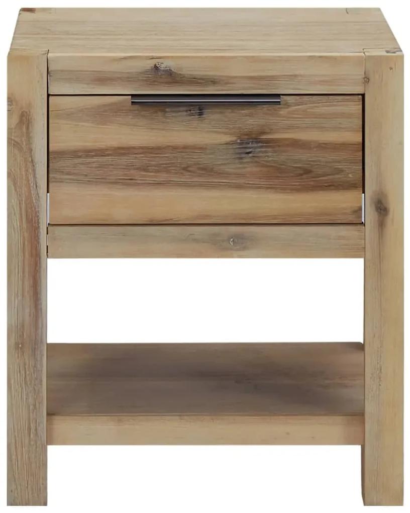 Noptiera cu sertar, 40x30x48 cm, lemn masiv de acacia 1
