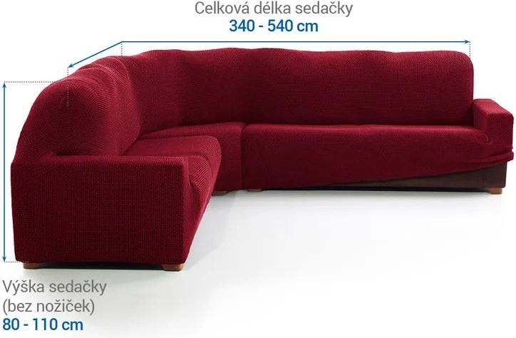 Nueva Textura Huse care se întind foarte bine NIAGARA bordo colţar (l. 340 - 540 cm)