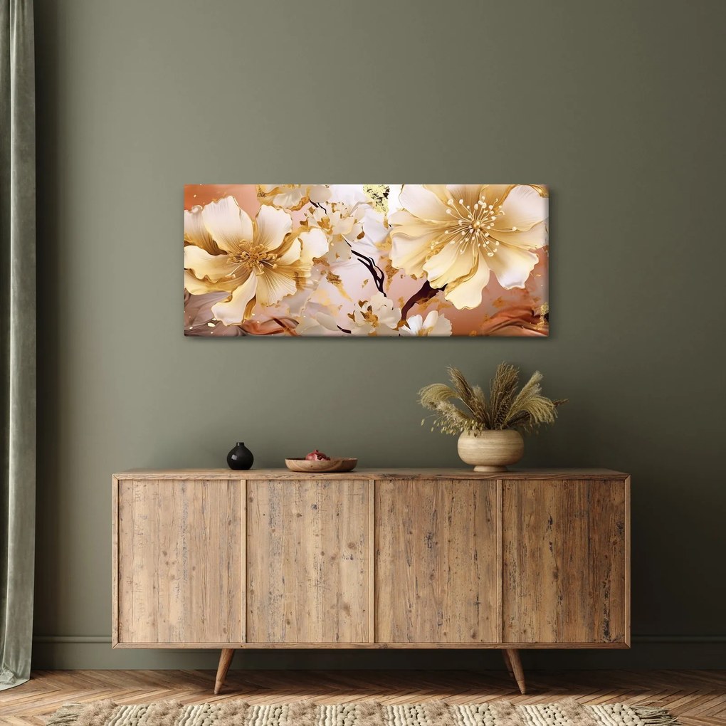 Tablou - Flori de aur (120x50 cm)
