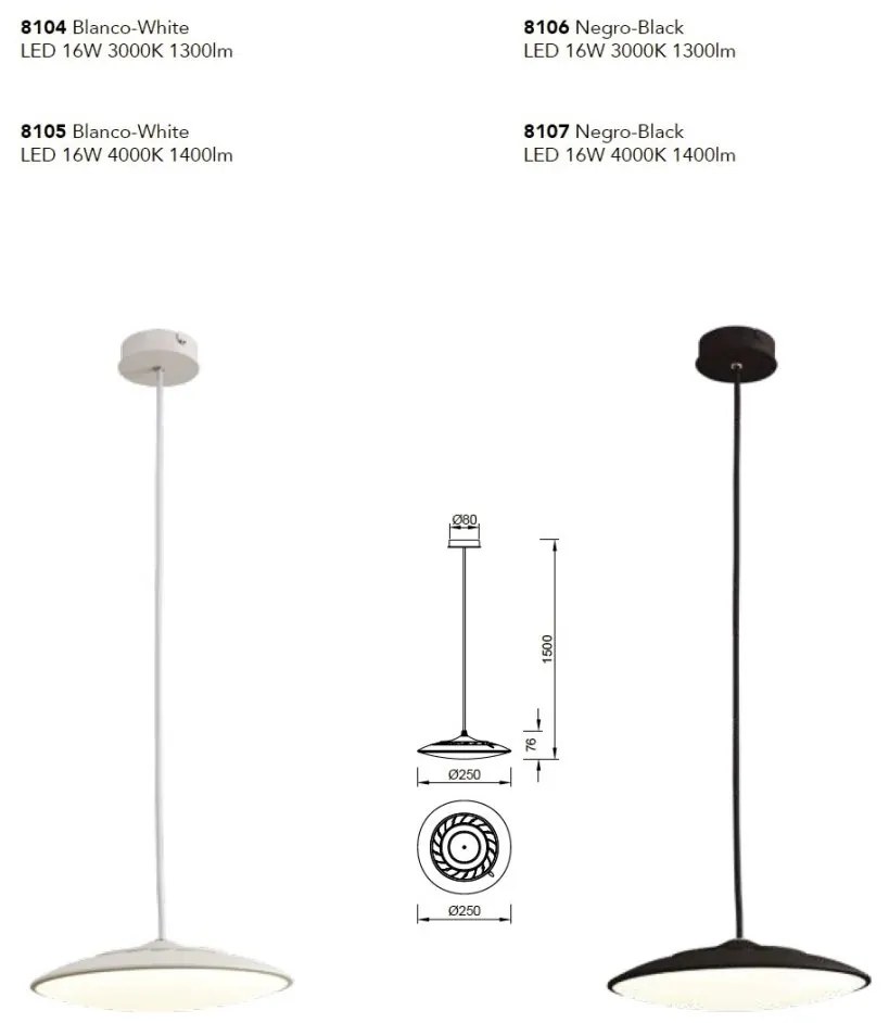 Pendul LED design minimalist SLIM 16W 3000k
