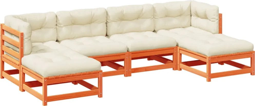 vidaXL Set mobilier de grădină cu perne, 6 piese, lemn masiv de pin