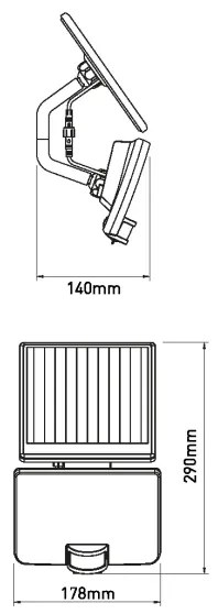 Aplică LED solară cu senzor LED/8W/3,7V 2000 mAh IP54