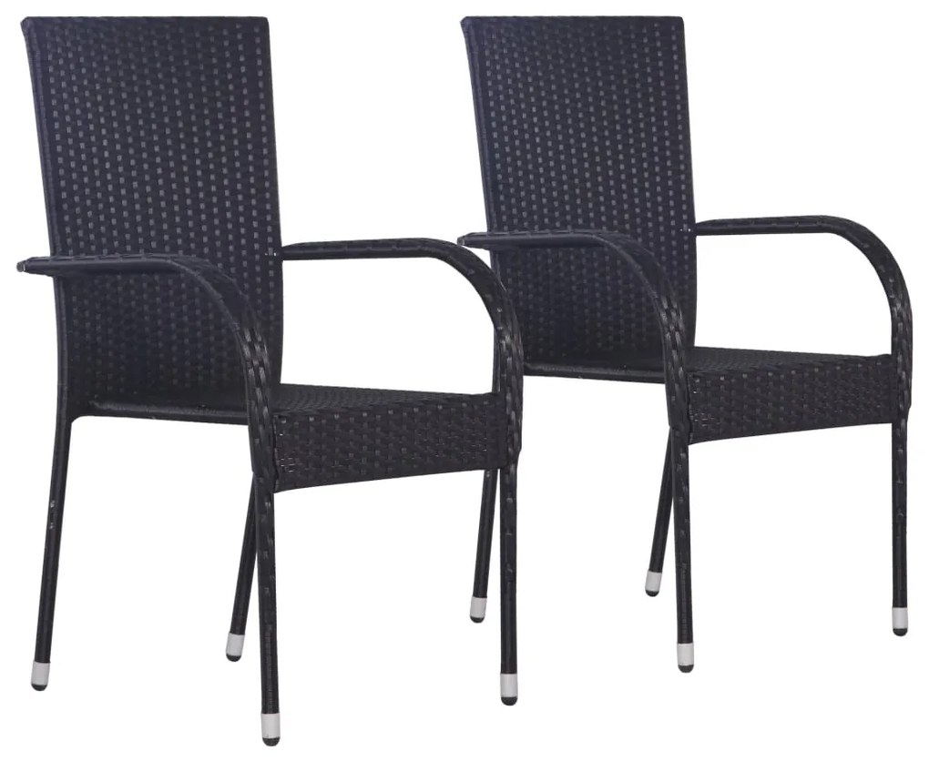 3068698 vidaXL Set mobilier de grădină, 3 piese, negru