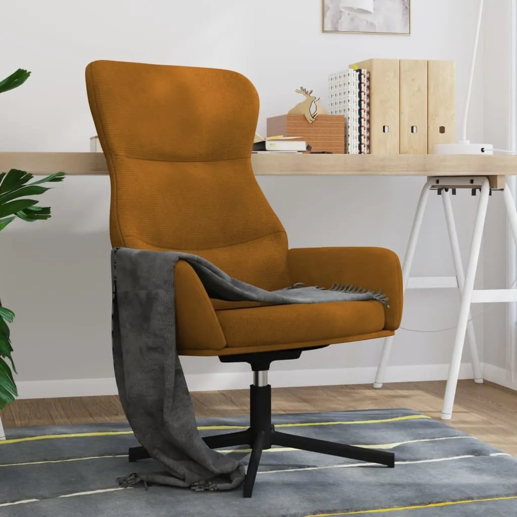 341116 vidaXL Scaun de relaxare, maro, catifea