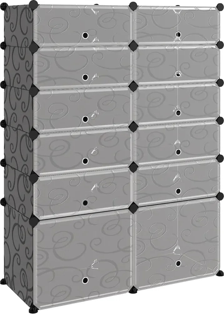 vidaXL Suport de pantofi, negru, 94x37x125 cm, PP