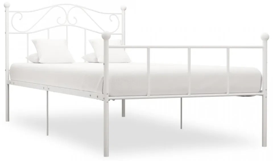 Cadru de pat, alb, 90 x 200 cm, metal