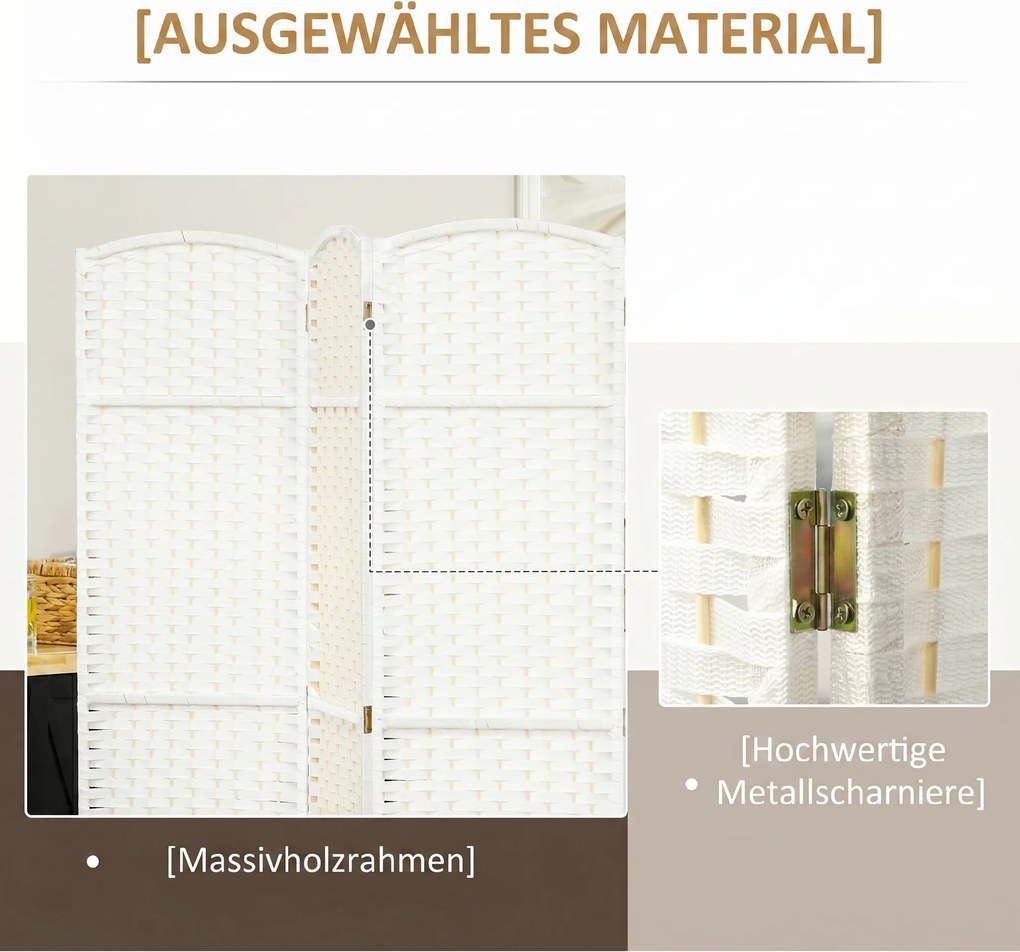 HOMCOM Paravan Decorativ pliabil cu 6 panouri, 240x170 cm, Negru | Aosom Romania