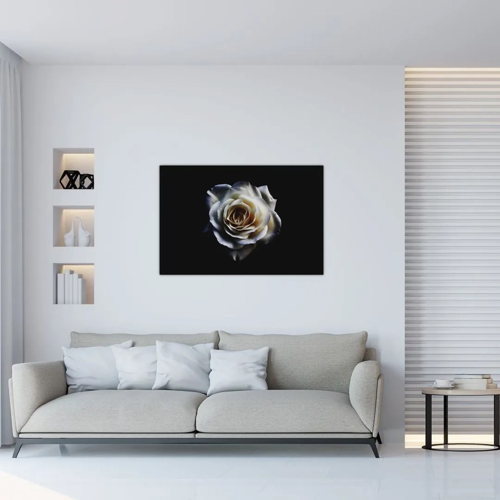 Tablou cu trandafir alb (90x60 cm)