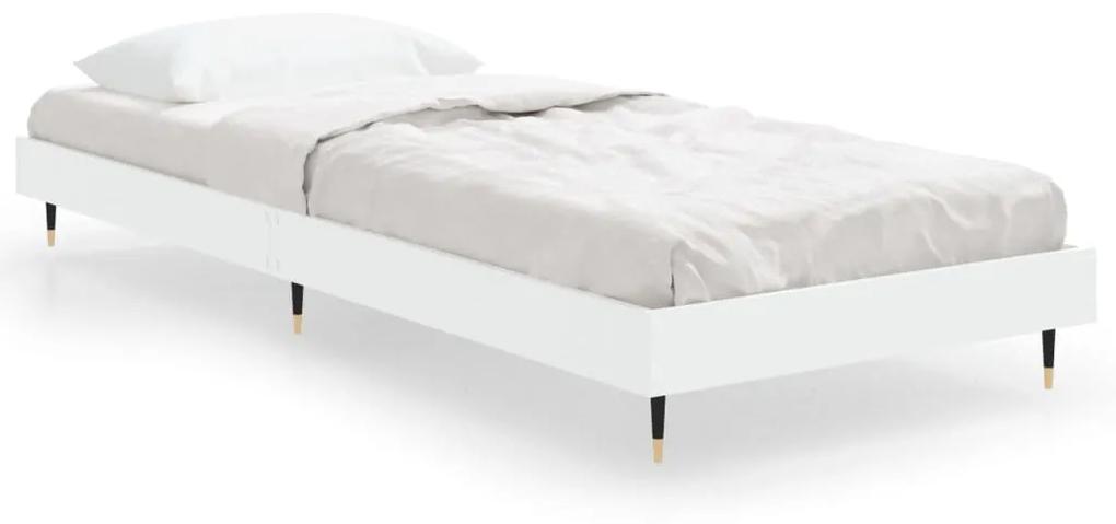 832205 vidaXL Cadru de pat, alb, 75x190 cm, lemn prelucrat