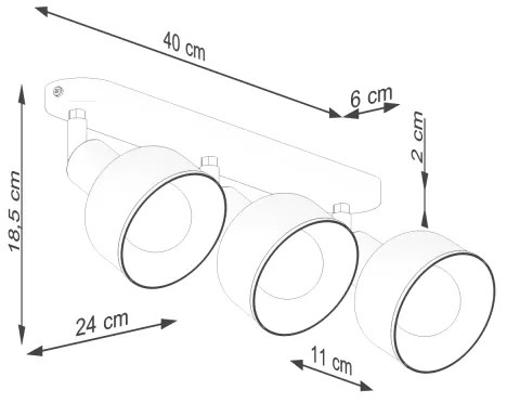 Spot Sollux SL.1318 ELBA 3xE27/15W/230V negru