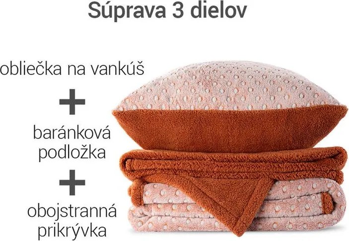 decoDoma Set cu blăniţă POLKA caramel 3 buc